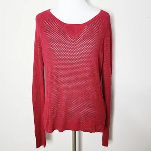 Rag & Bone Red Mesh Long Sleeve Top S